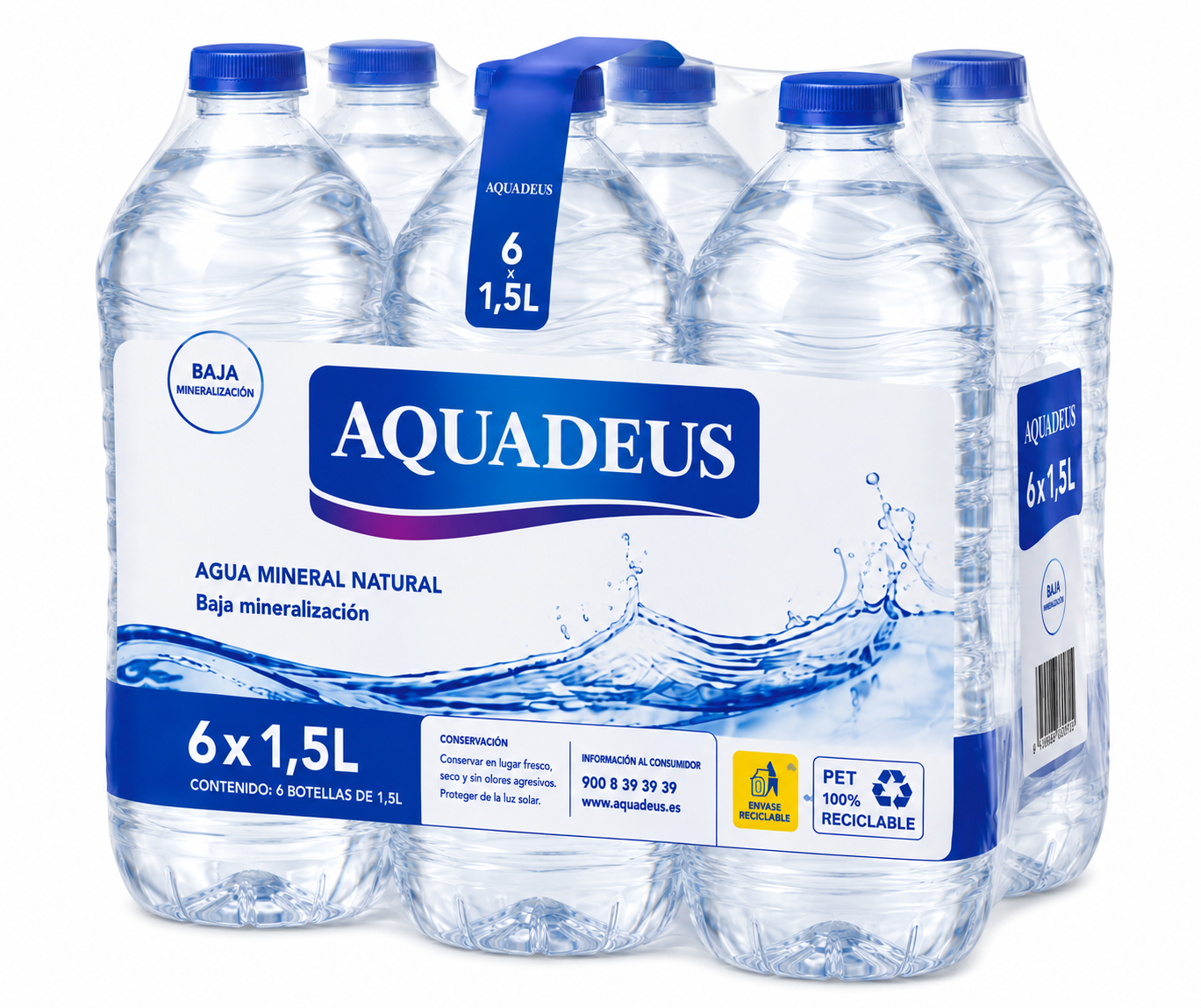 Agua Mineral Natural Aquadeus | Pack de 6 Botellas (1.5 L) - imagen 12