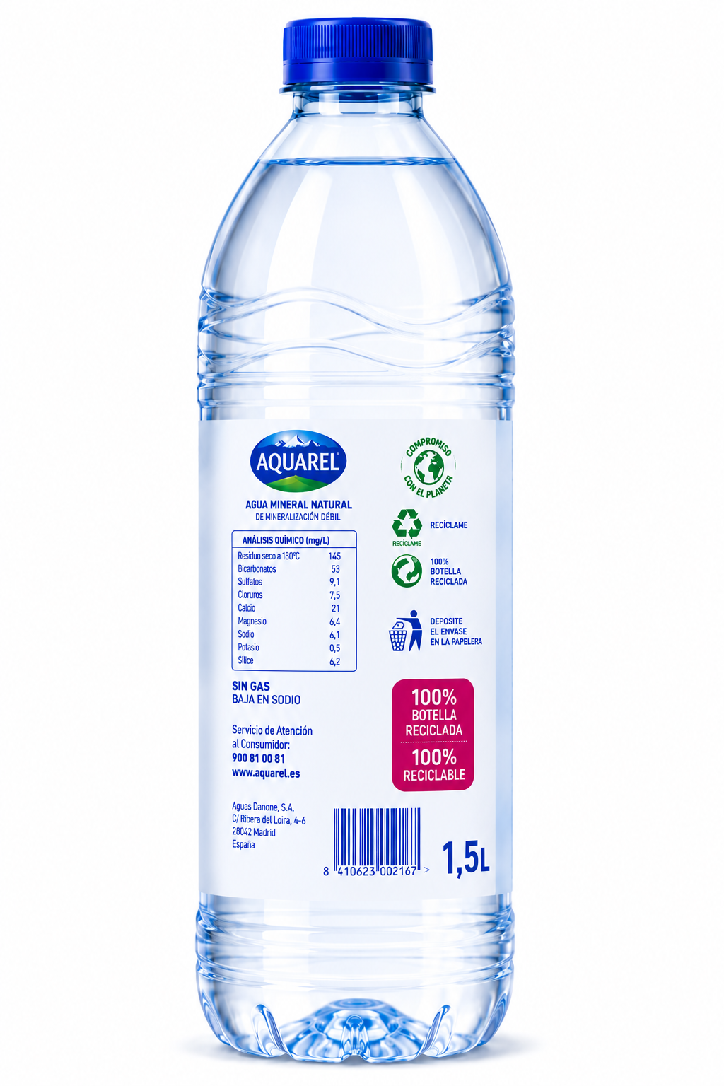 Agua Mineral Natural Aquadeus | Pack de 6 Botellas (1.5 L) - imagen 13
