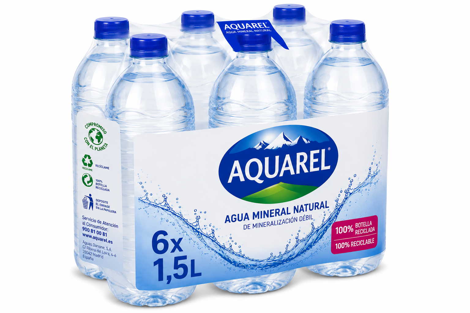 Agua Mineral Natural Aquadeus | Pack de 6 Botellas (1.5 L) - imagen 14