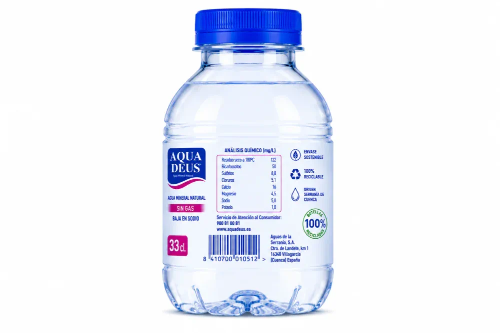 Agua Mineral Natural Aquadeus | Pack de 20 Botellas (33 cl) - imagen 8