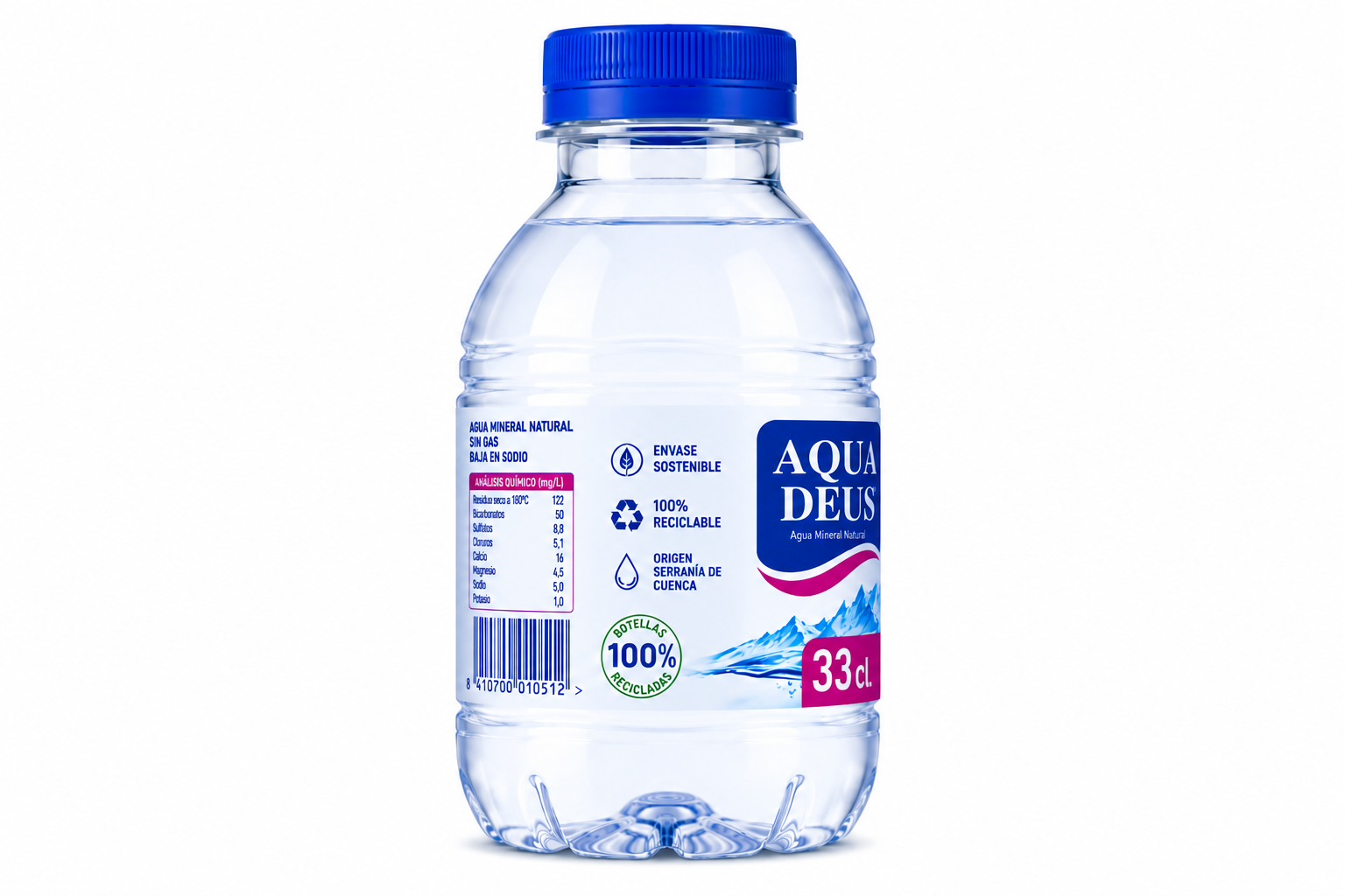 Agua Mineral Natural Aquadeus | Pack de 20 Botellas (33 cl) - imagen 9