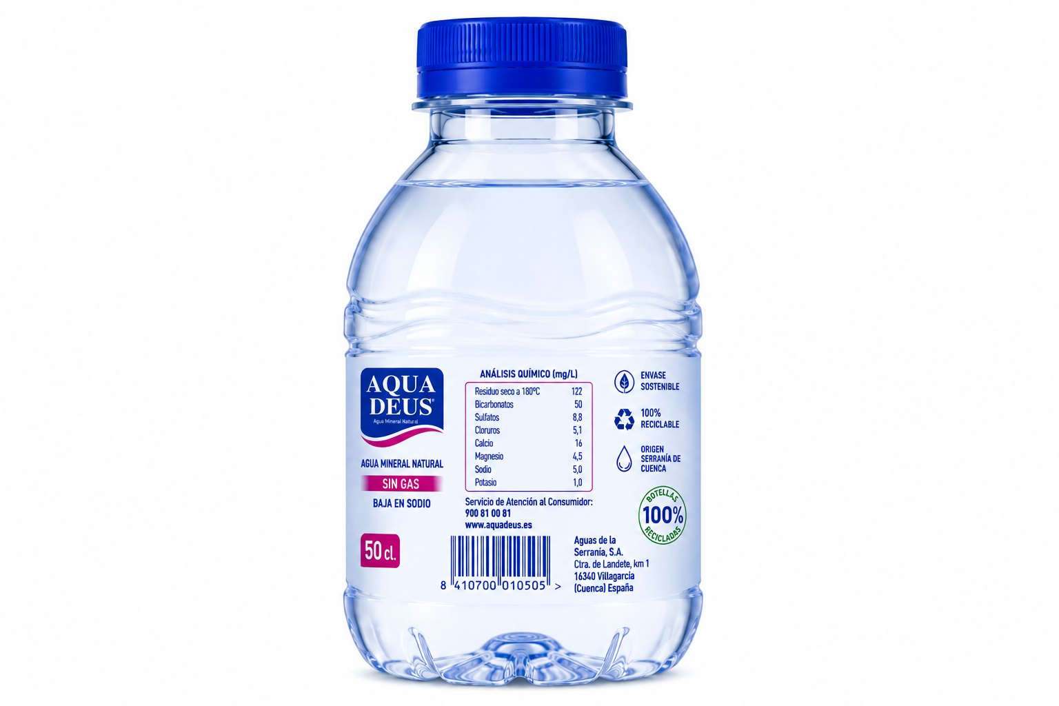 Agua Mineral Natural Aquadeus | Pack de 20 Botellas (33 cl) - imagen 14