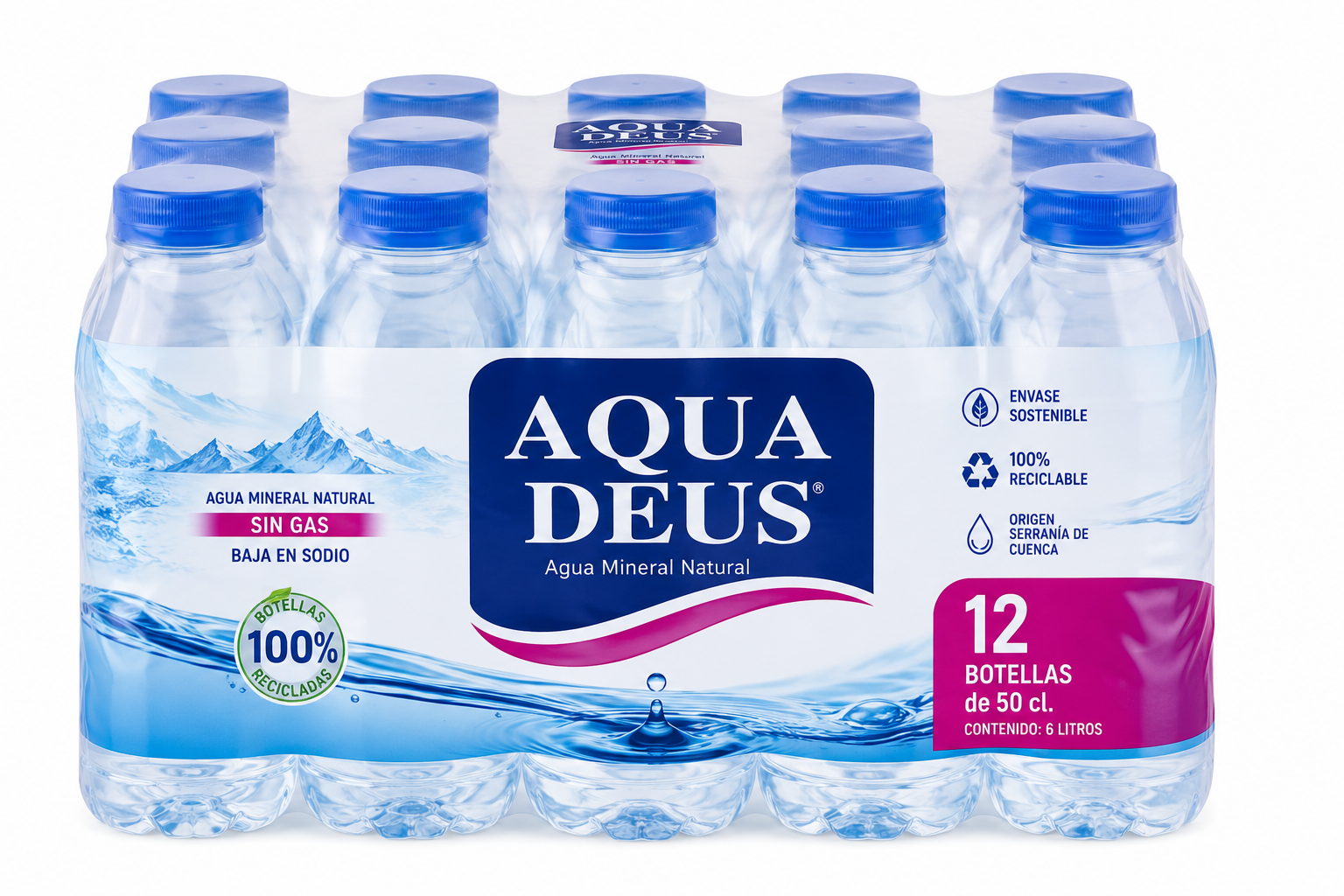 Agua Mineral Natural Aquadeus | Pack de 6 Botellas (1.5 L) - imagen 7