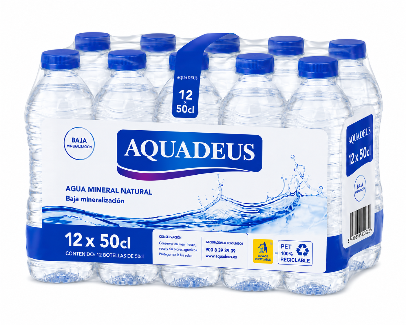 Agua Mineral Natural Aquadeus | Pack de 12 Botellas (50 cl) - imagen 4