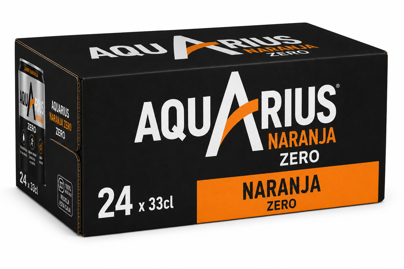 Aquarius Naranja Zero | Caja de 24 Latas (33 cl)