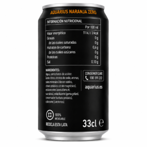 Aquarius Naranja Zero | Caja de 24 Latas (33 cl) - imagen 5