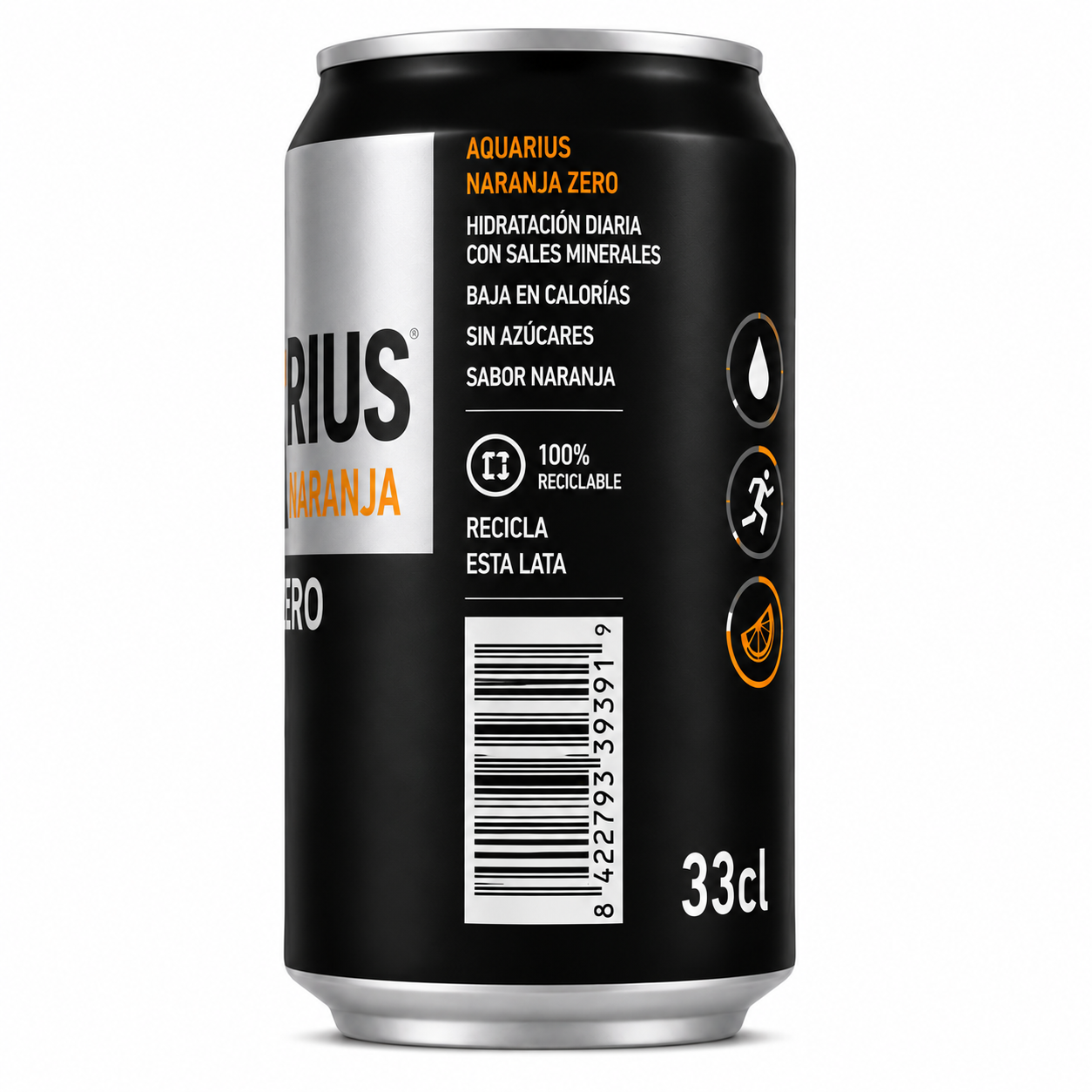 Aquarius Naranja Zero | Caja de 24 Latas (33 cl) - imagen 6