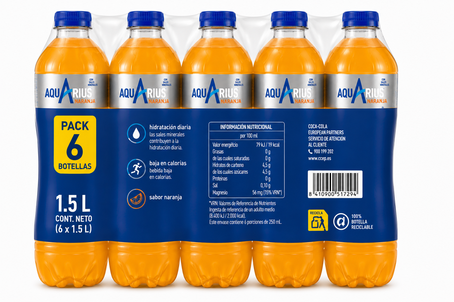 Aquarius Naranja | PACK-6 (1.5 l) - imagen 3