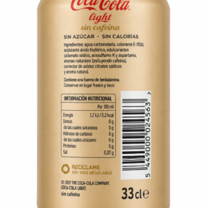 Coca-Cola Light Sin Cafeína | Caja de 24 Latas (33 cl) - imagen 6