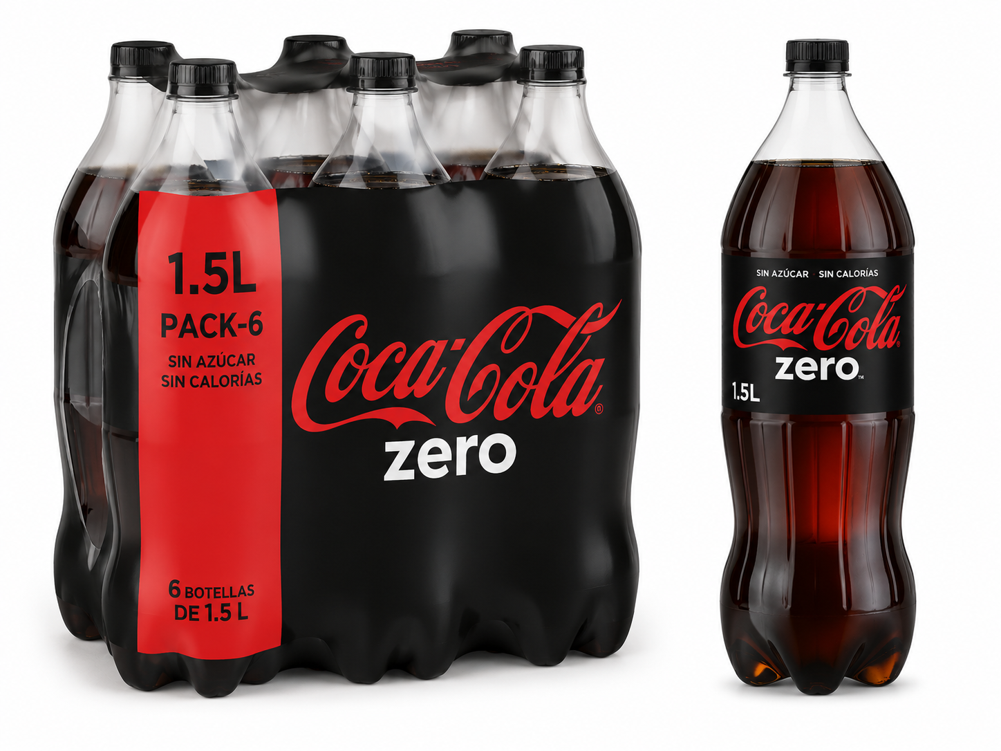 Coca-Cola Zero | Pack de 6 Botellas (1,5 L)