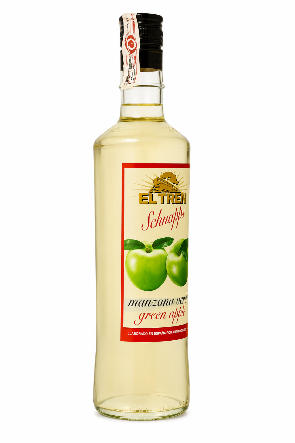 El Tren Schnapps de Manzana Verde Botella de Cristal 70 cl