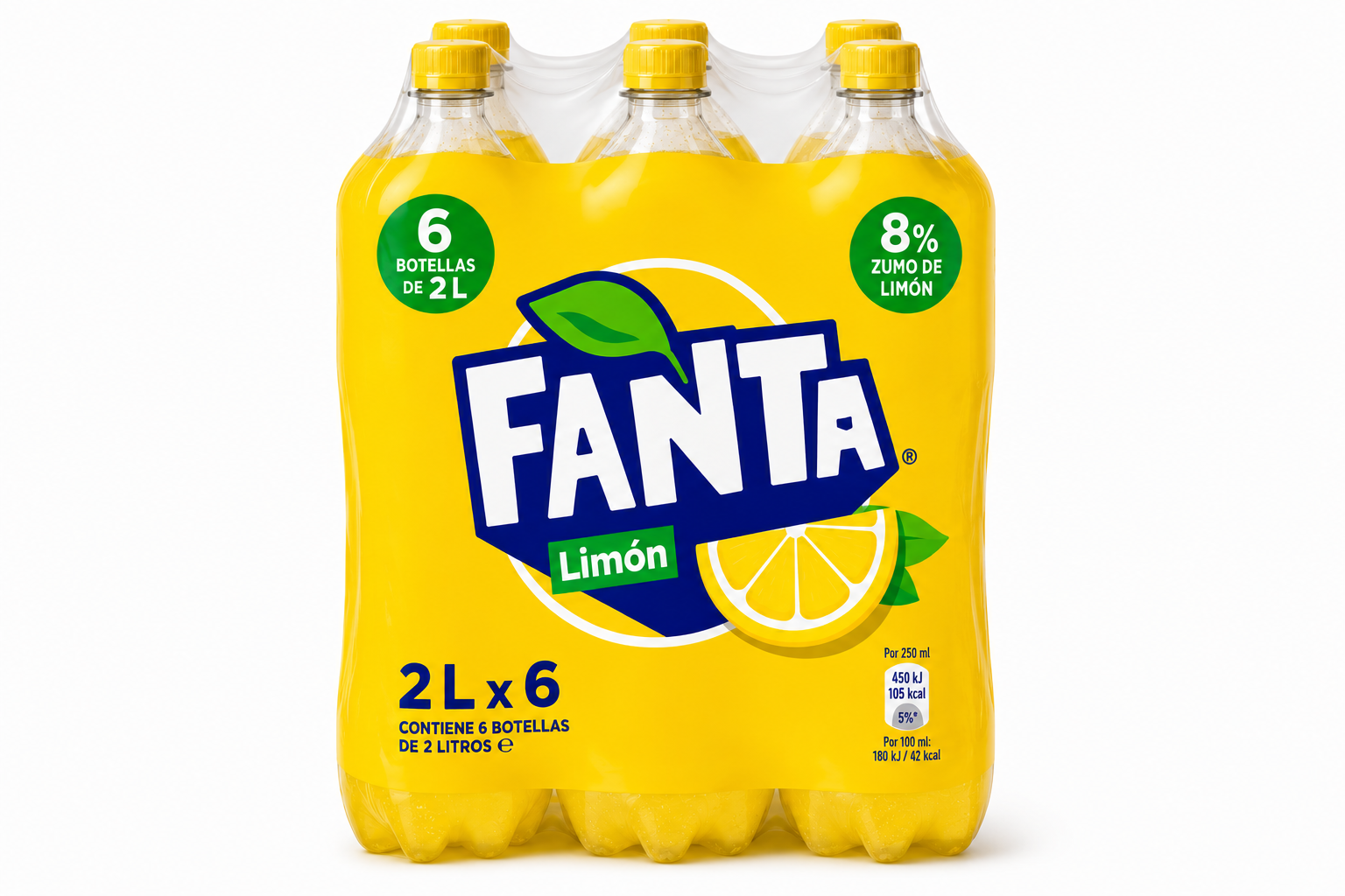 Fanta Limón | Pack de 6 Botellas (2 L)