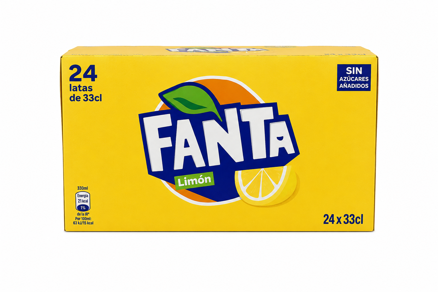 Fanta Limón Zero | Caja de 24 Latas (33 cl)