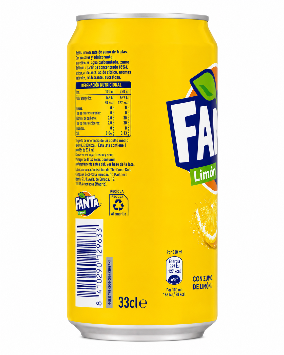 Fanta Limón Zero | Caja de 24 Latas (33 cl) - imagen 7