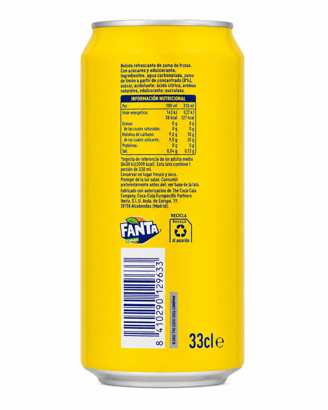 Fanta Limón Zero | Caja de 24 Latas (33 cl) - imagen 8