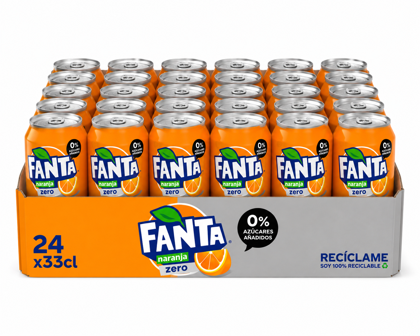Fanta Naranja Zero | Caja de 24 Latas (33 cl)