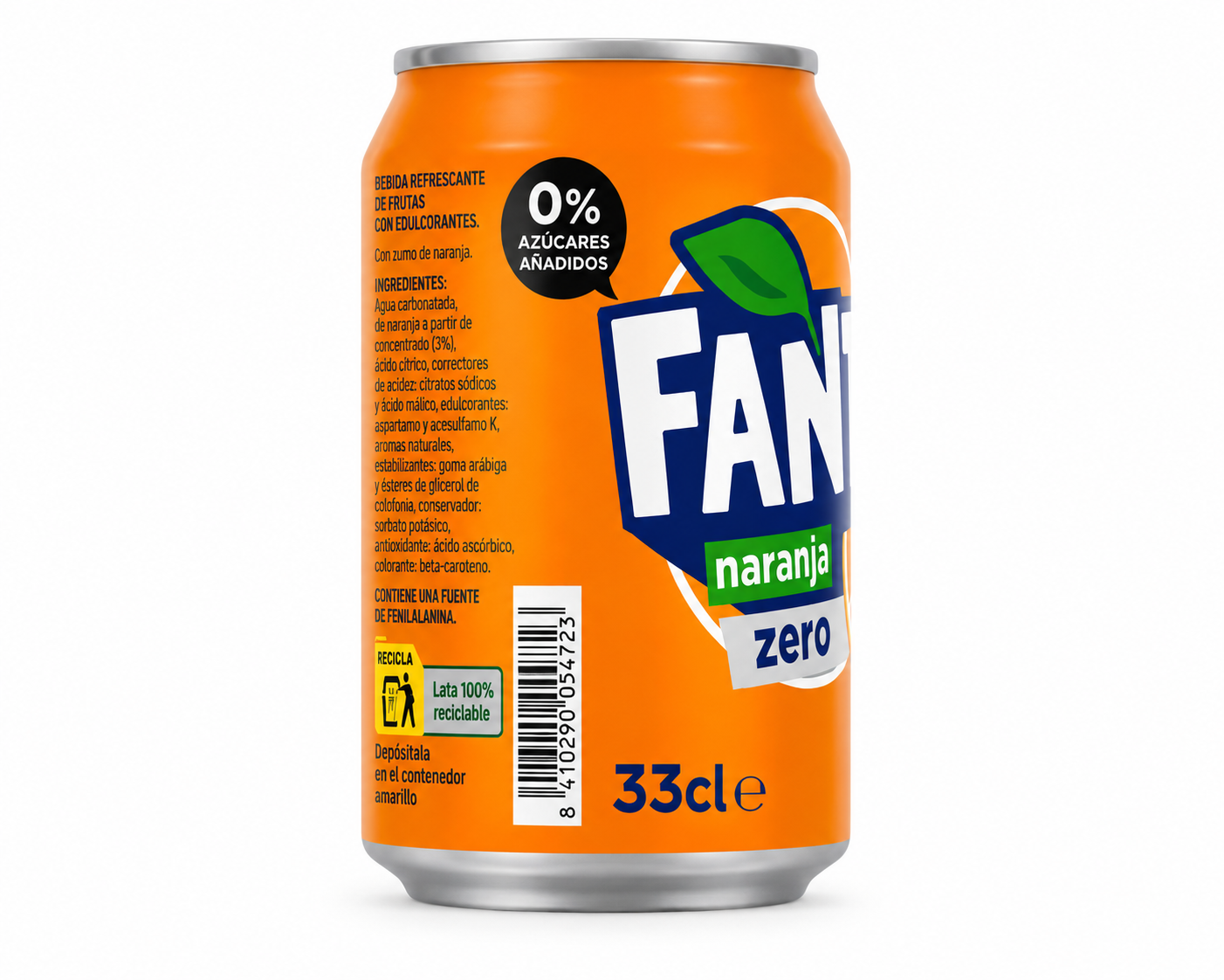 Fanta Naranja Zero | Caja de 24 Latas (33 cl) - imagen 5