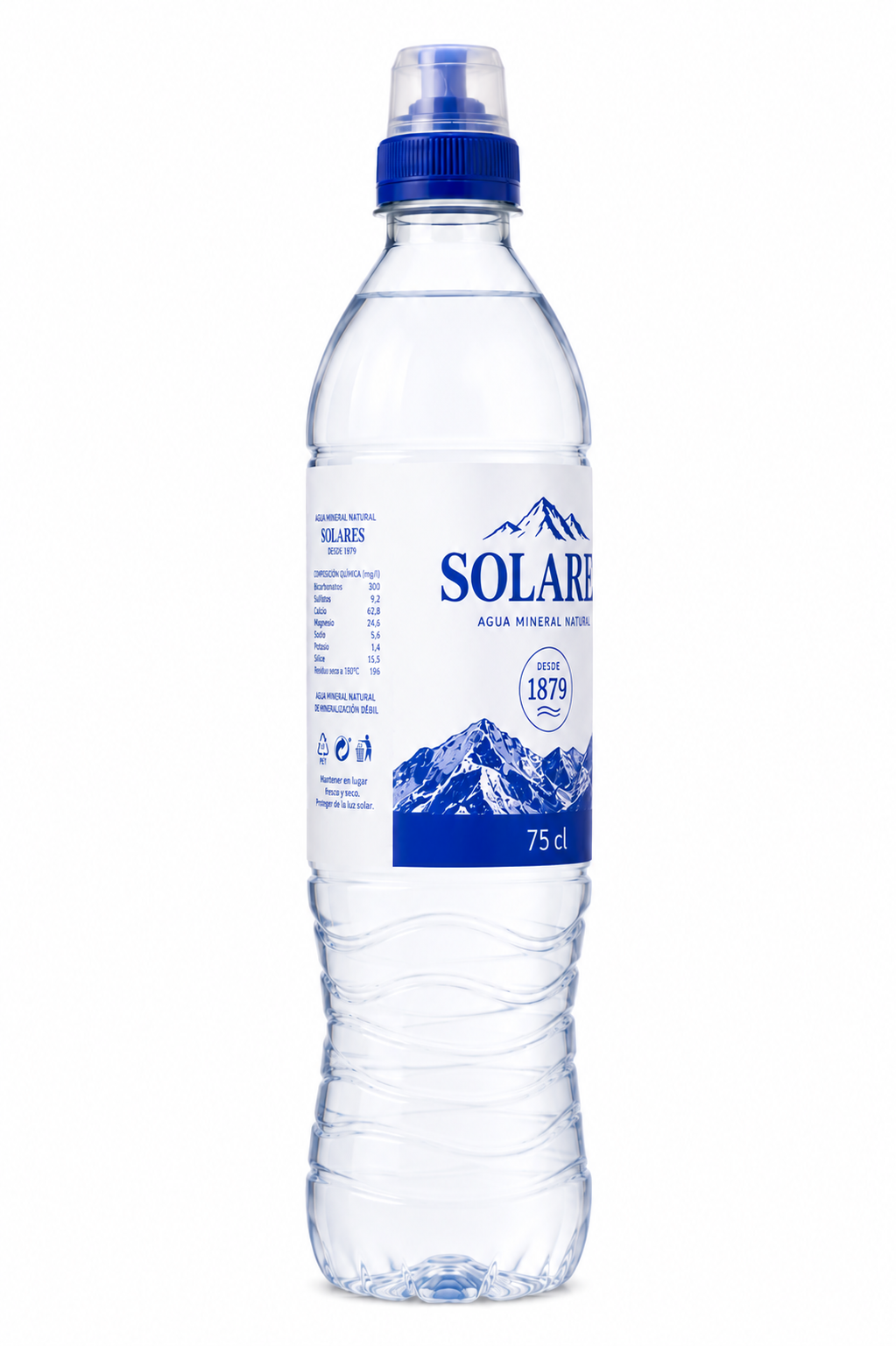 Agua Mineral Natural Solares | Caja de 12 Botellas (75 cl) - Tapón Sport - imagen 5