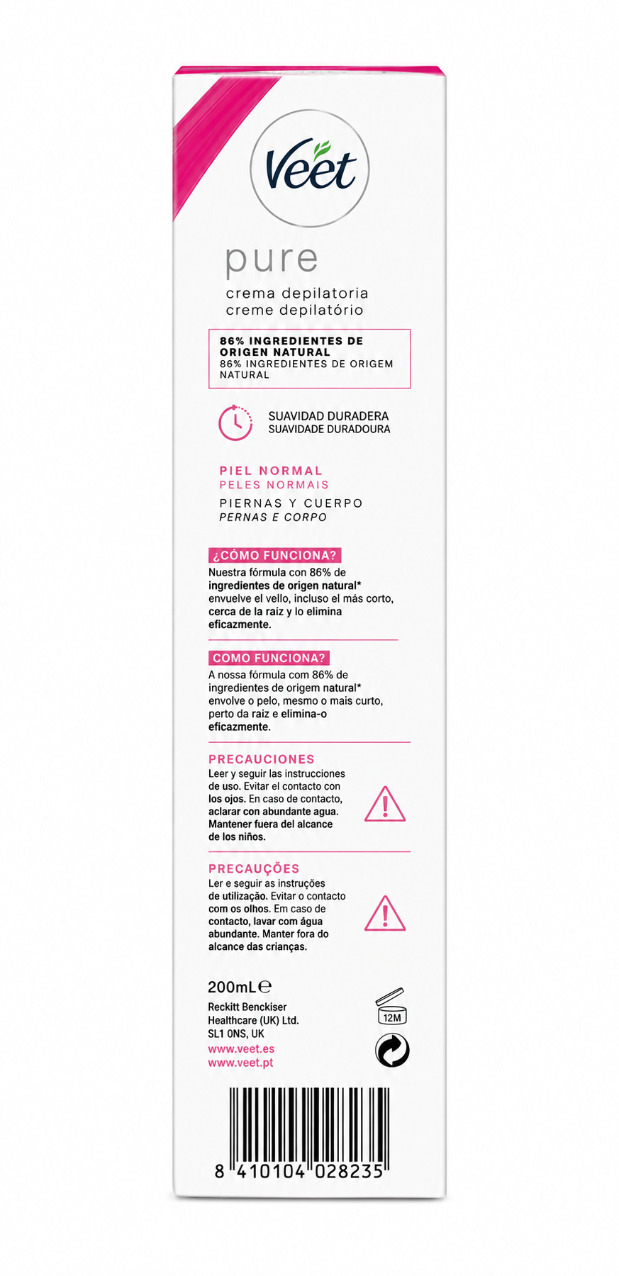 VEET Depil.crema PURE PIEL Sensible | 200 ML | Caja de 6
