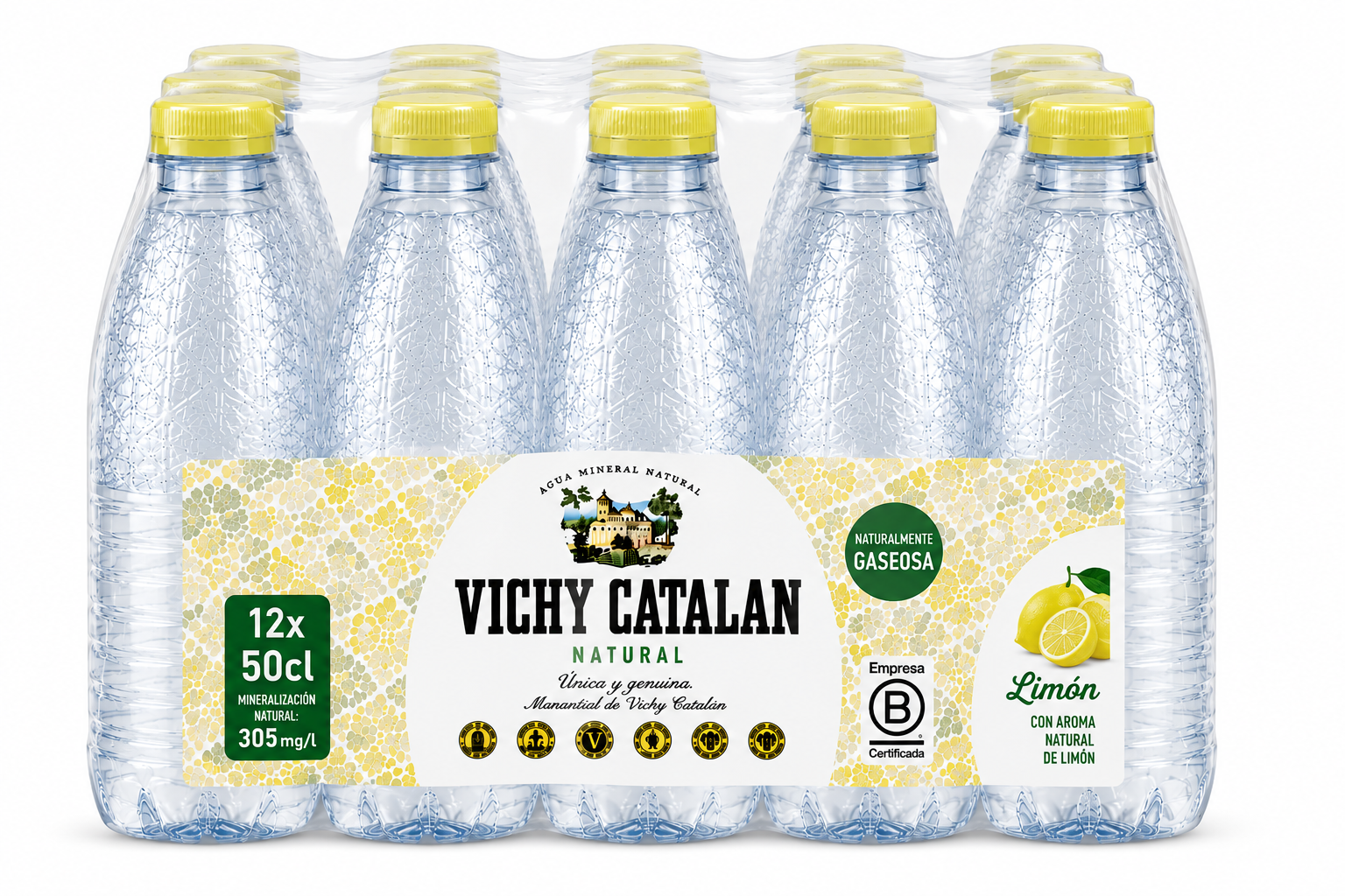 Agua Mineral Natural Carbónica Vichy Catalán con Limón | Pack de 12 Botellas (50 cl) - imagen 9