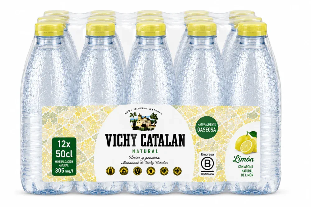 Agua Mineral Natural Carbónica Vichy Catalán con Limón | Pack de 12 Botellas (50 cl) - imagen 9