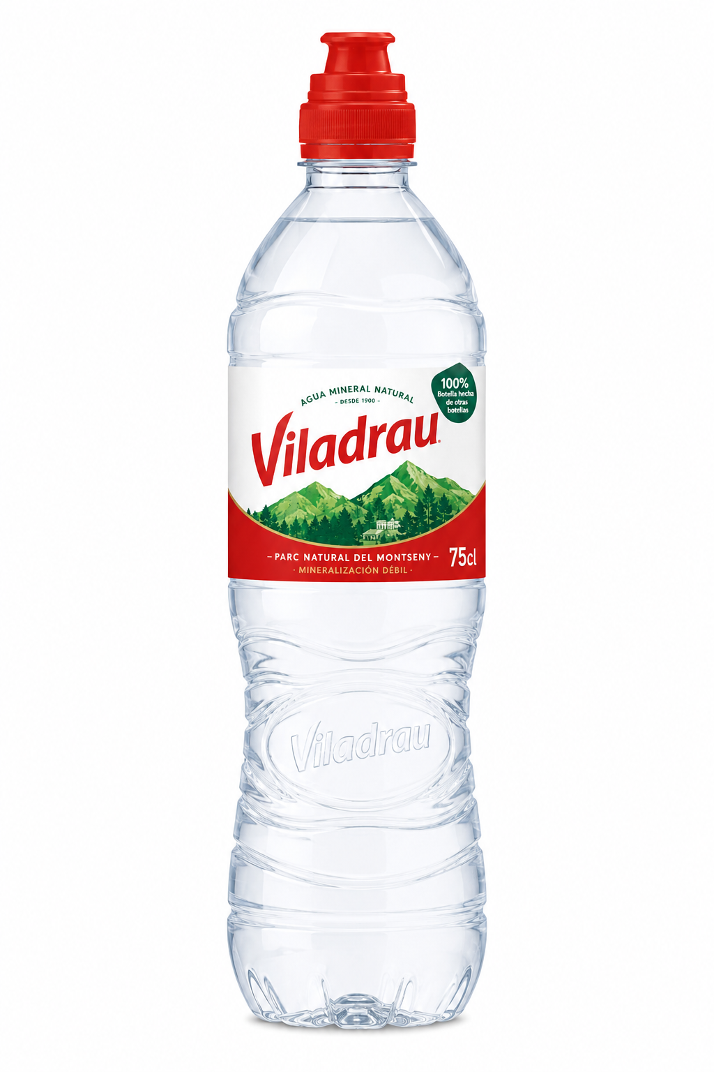 Agua Mineral Natural Viladrau | Caja de 15 Botellas (75 cl) - Tapón Sport