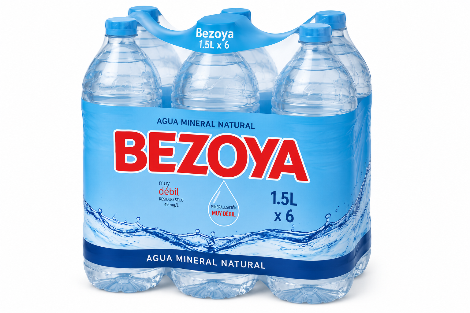 Agua Mineral Natural Bezoya | Pack de 6 Botellas (1.5 L)