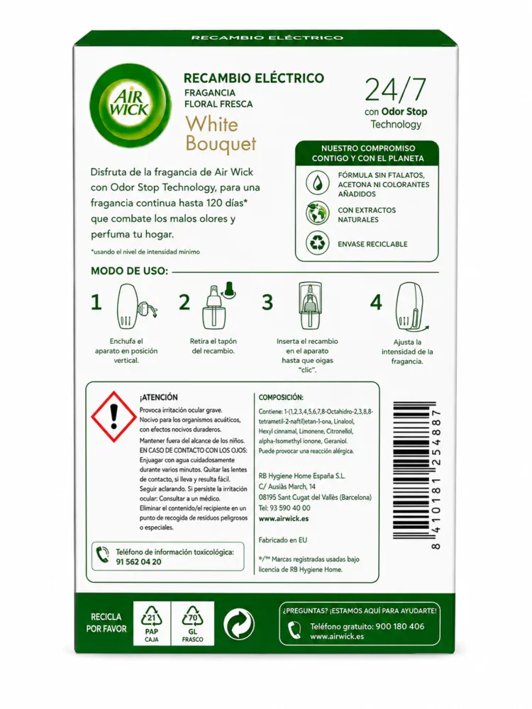 Air Ambientador Eléctrico Recambio White Bouquet