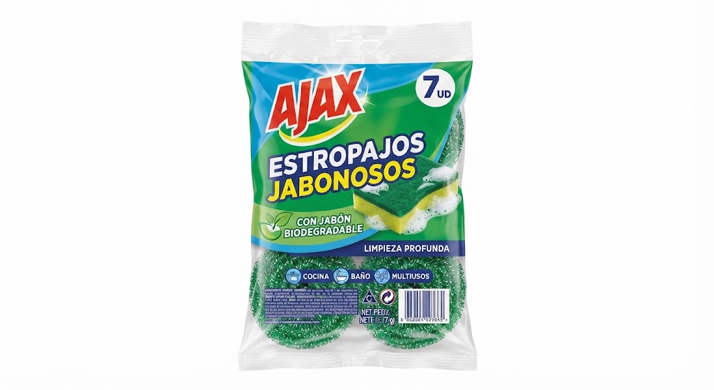 Ajax Estropajos Jabonosos 7ud