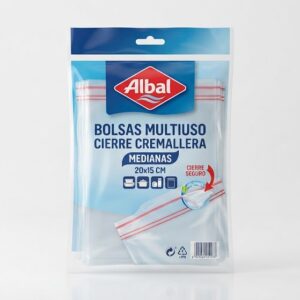 Albal Bolsas Multiuso Cierre Cremallera Medianas 20x15 CM