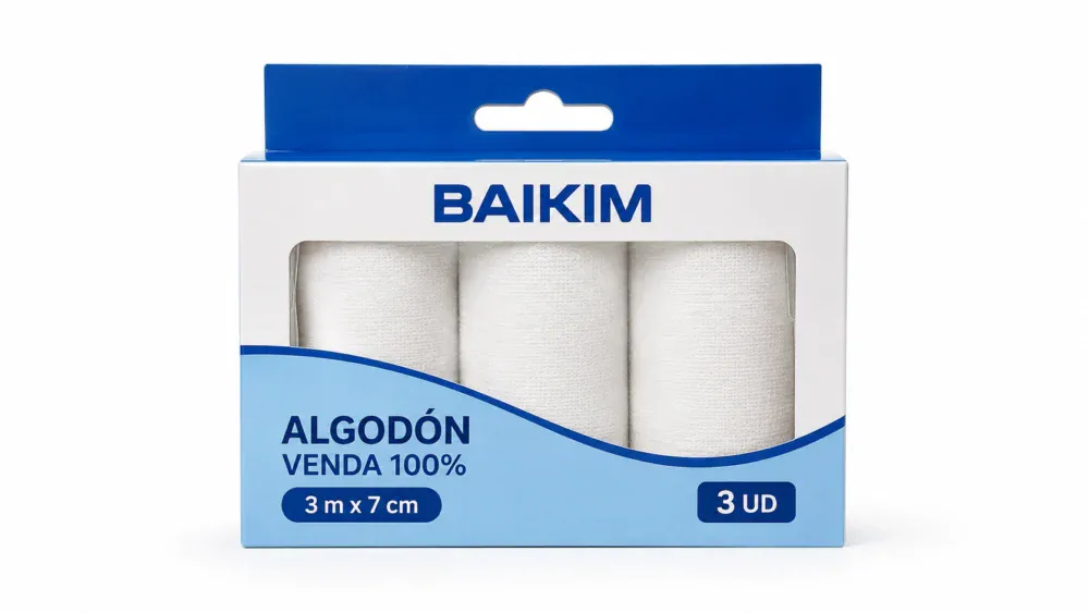 Baikim Algodón Venda 100% 3 M / 7 CM / 3 UD