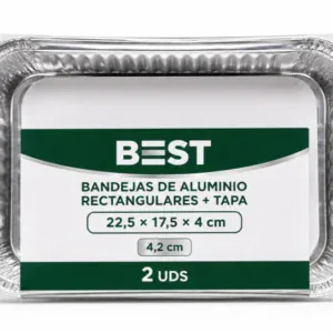 Best Bandeja Alu Rec. + Tapa 22,5x17,5x4 cm 4,2 cm 2 uds
