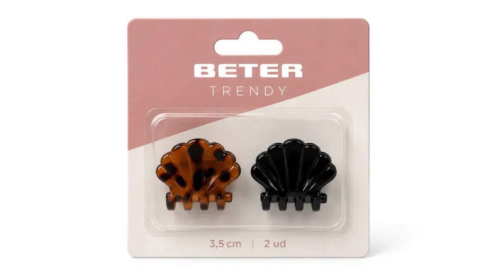 Beter Adorno Cabello Tredy Pinza Concha/negra 3,5cm / 2ud