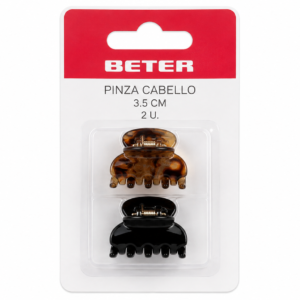 Beter Pinza Cabello Imitacion Concha/negro 3.5 CM / 2 U.