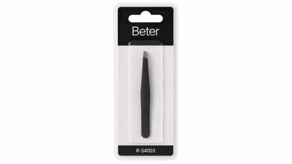 Beter Pinza Empavonada Depilar Negra Blister R-34003