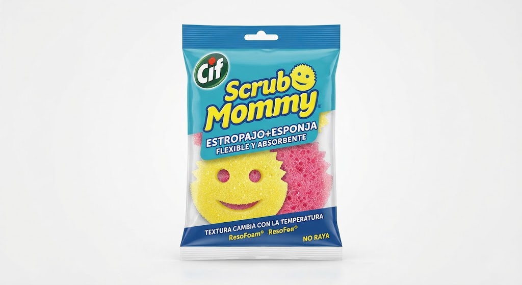 Cif Scrub Mommy Estropajo+esponja Flexible y Absorbente