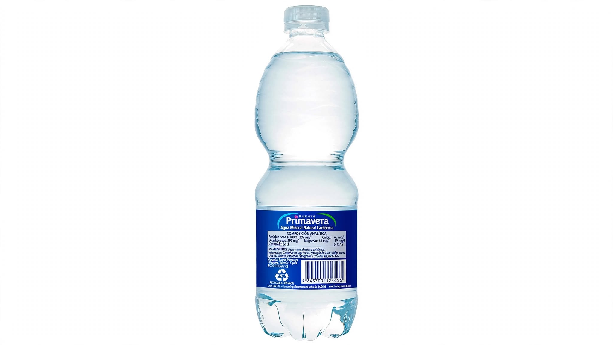 Agua Mineral Natural Carbónica Fuente Primavera 50 cl Botella Pet