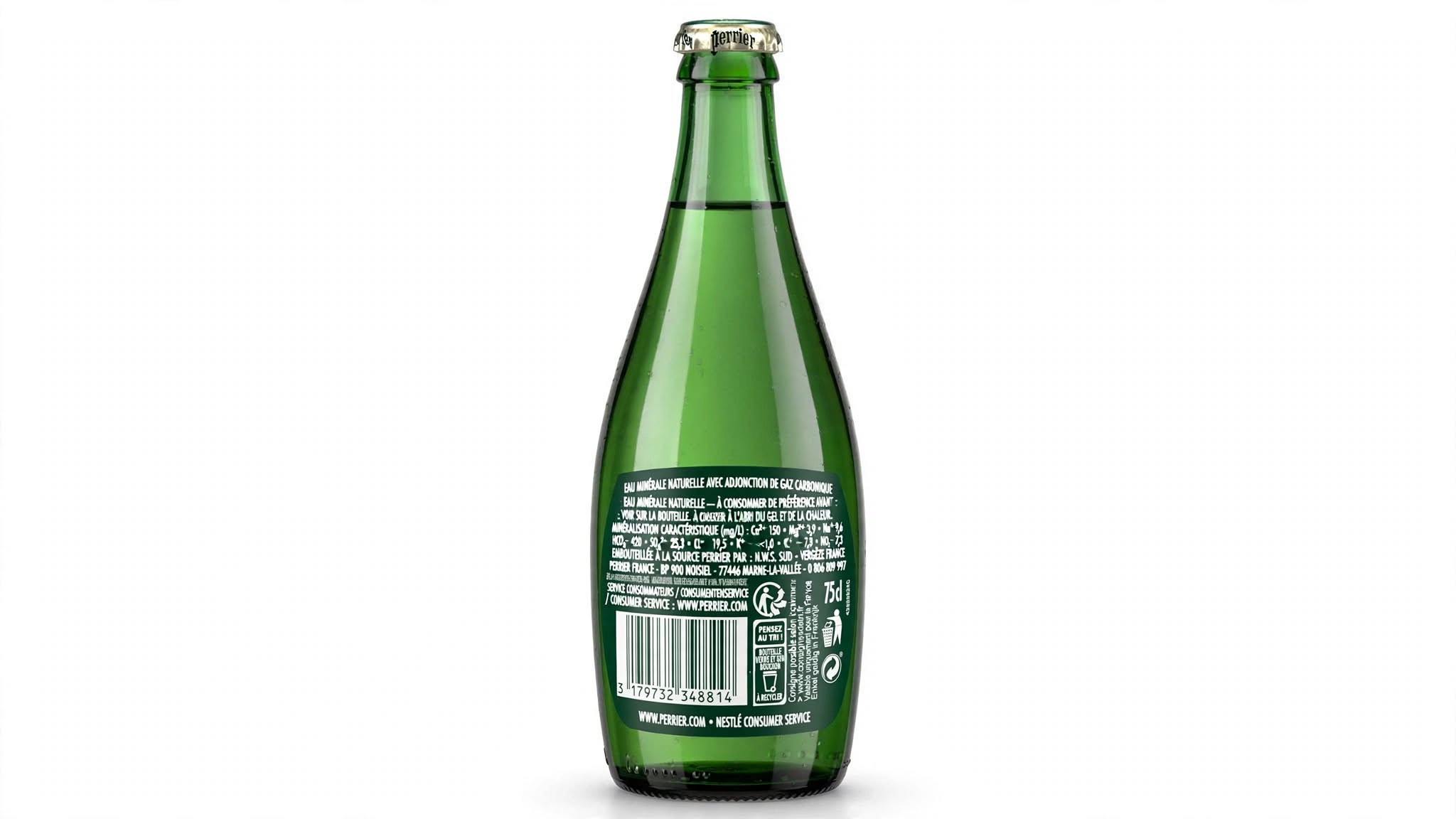 Agua Mineral Natural Carbónica Perrier Caja de 12 Botellas (75 cl) - Cristal