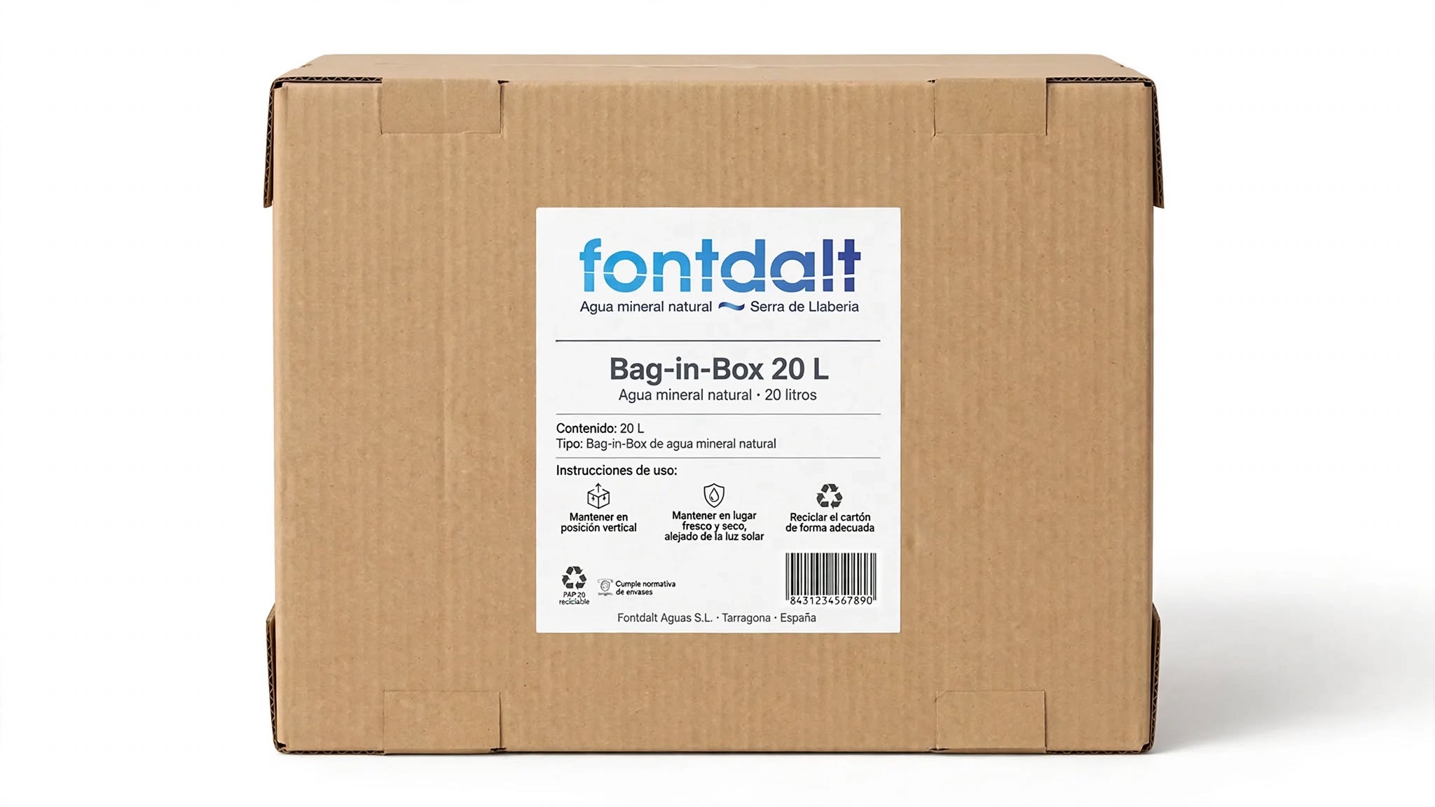 Agua Mineral Natural Fontdalt Bag-in-Box 20 l