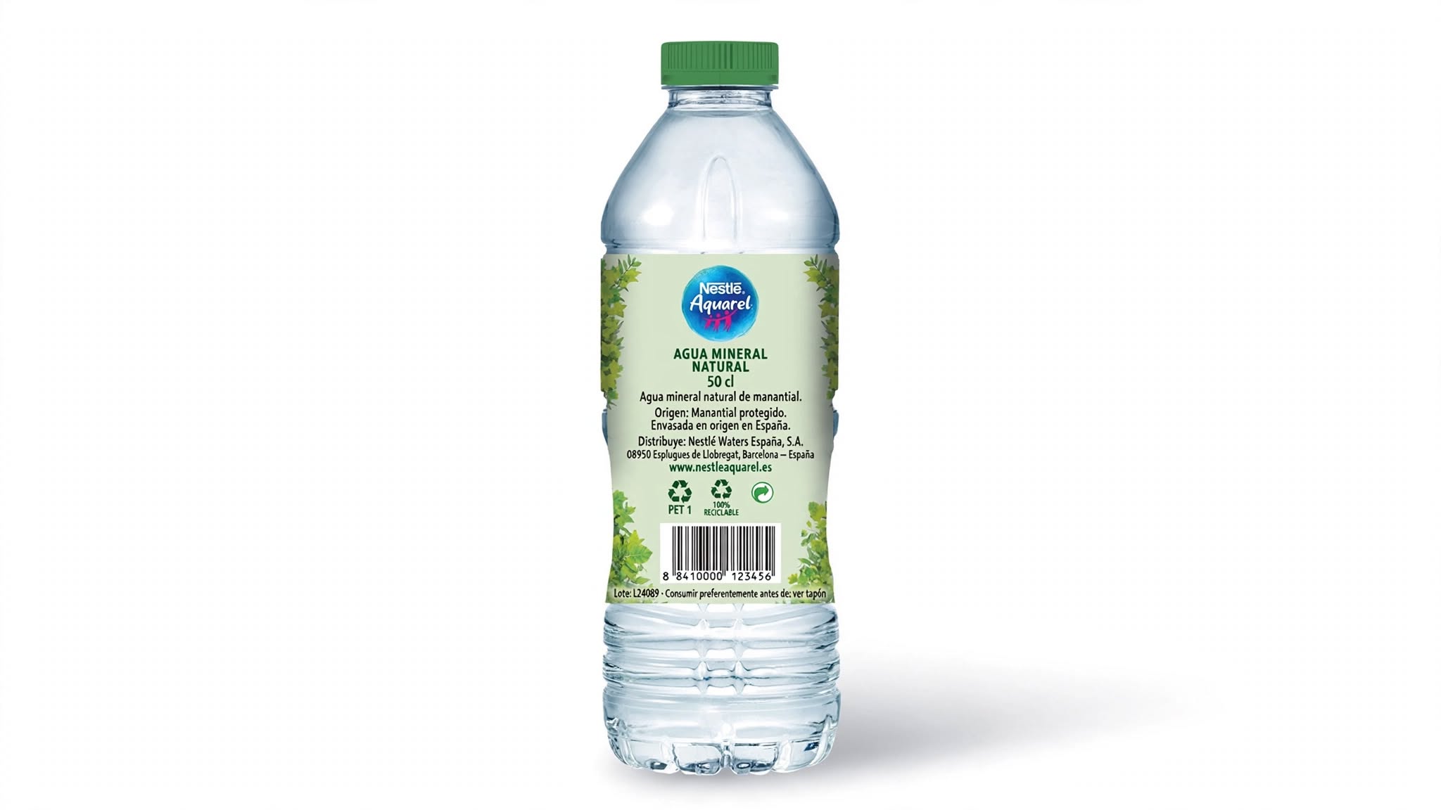 Agua Mineral Natural Nestlé Aquarel Botella Pet 50 cl