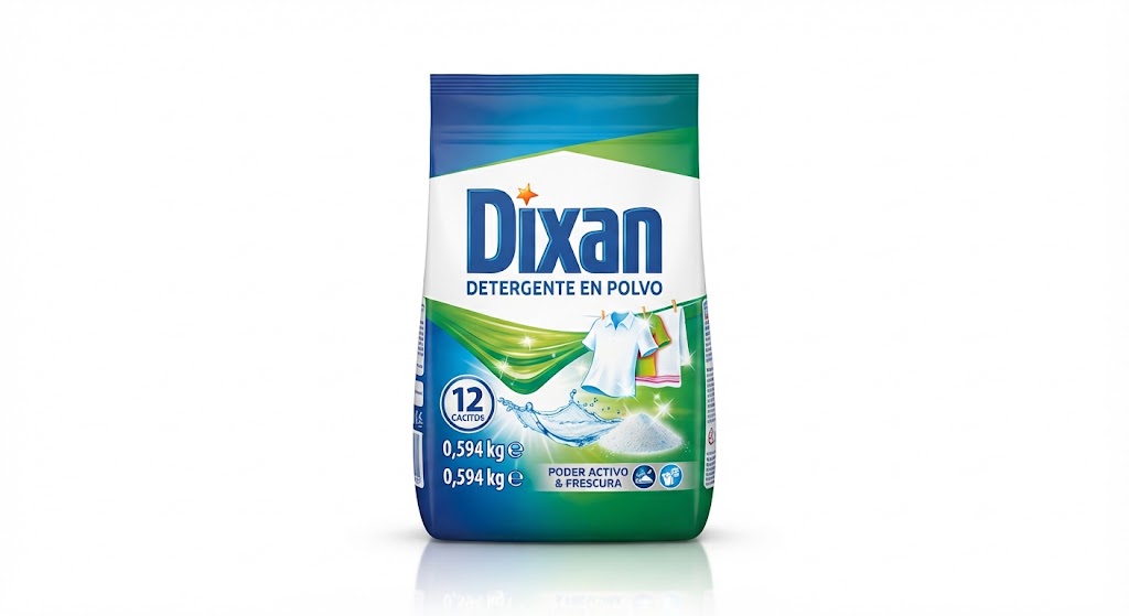 Dixan Detergente En Polvo Bolsa 12 Cac. / 0,594 kg