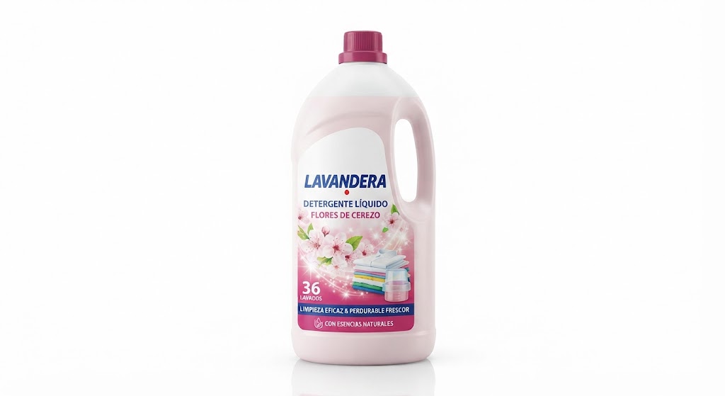 Lavandera Detergente Líquido Flores de Cerezo 36 Lavados Botella Plástico