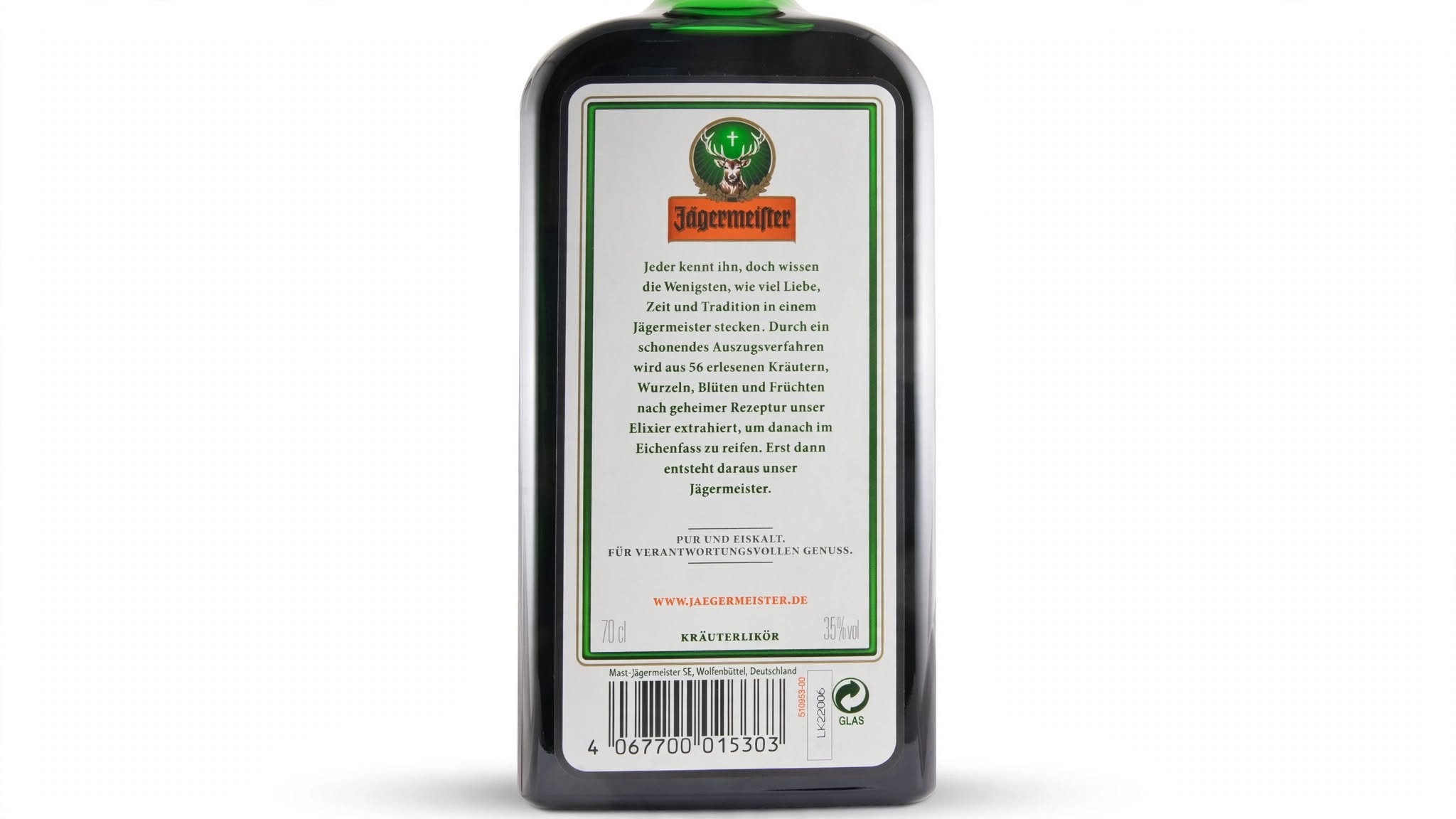 Licor de Hierbas Jägermeister Botella Cristal 70 cl