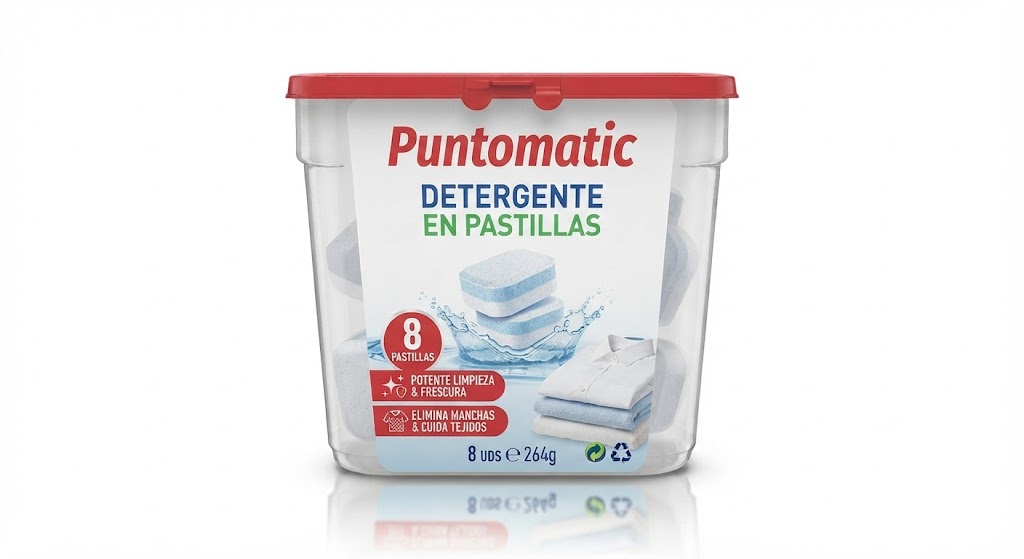 Puntomatic Detergente en Pastillas Tubo 8 Pastillas 264gr