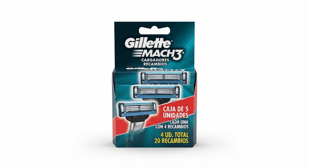Gillette Mach3 Cargador 4 Ud Caja de 5