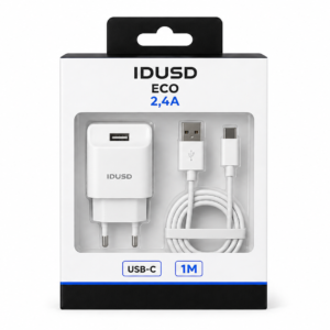 Idusd Cargador ECO 2,4A + Cable USB-C 1M