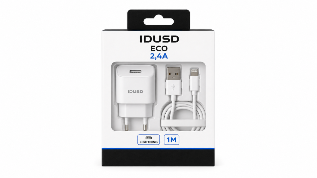 Idusd Cargador Eco 2,4A + Cable Lightning 1M
