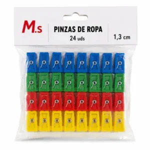 M.s Pinza Ropa Plastico 24 Uds / 1,3cm