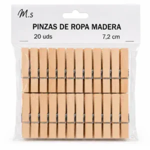 M.s Pinzas Ropa Madera 20 Uds / 7,2cm