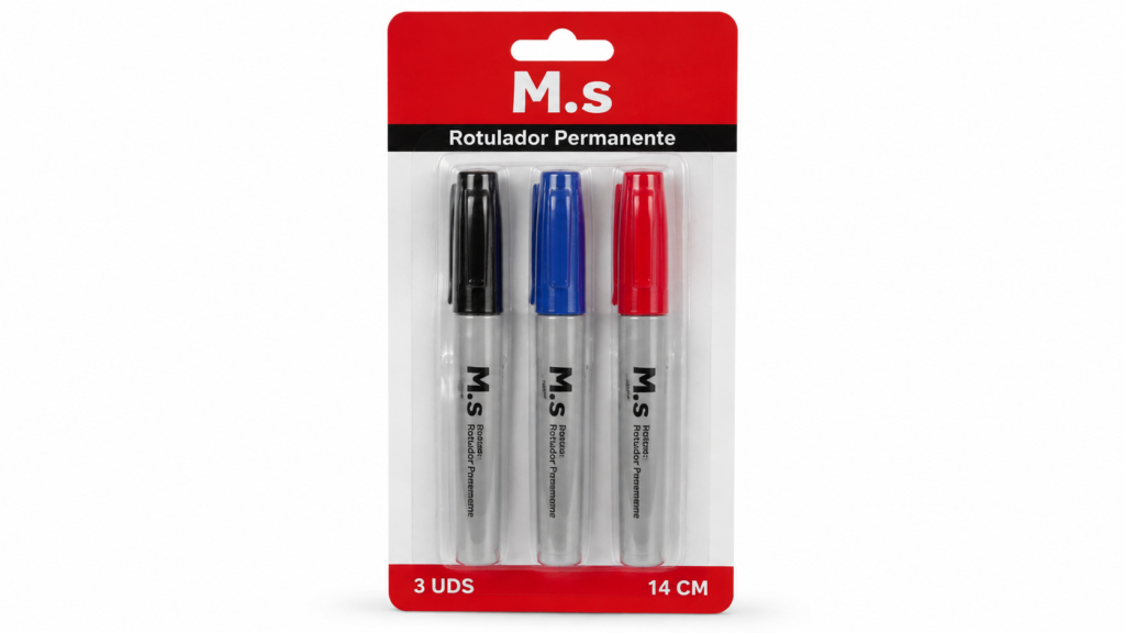 M.s Rotulador Permanente 3 UDS / 14CM